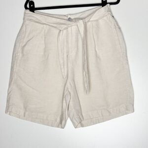 New Halston Linen Tie Waist Shorts Women's Size XL